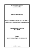 Nghiên cứu chất lượng dịch vụ bán lẻ trường hợp siêu thị co.opmart đà nẵng.