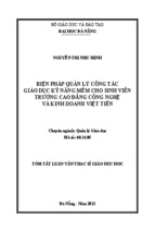 Biện pháp quản lý công tác giáo dục kỹ năng mềm cho sinh viên trường cao đẳng công nghệ và kinh doanh việt tiến