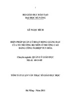 Biện pháp quản lý hoạt động giảng dạy của tổ trưởng bộ môn ở trường cao đẳng công nghiệp tuy hòa