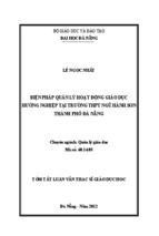Biện pháp quản lý hoạt động giáo dục hướng nghiệp tại trường thpt ngũ hành sơn thành phố đà nẵng