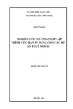 Nghiên cứu phương pháp lập trình cực hạn áp dụng cho các dự án thuê ngoài  luận văn ths. công nghệ thông tin