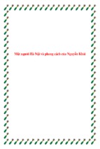 Tác phẩm một người hà nội và phong cách của nguyễn khải