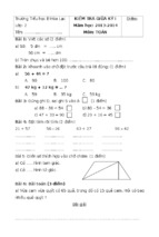 Đề kiểm tra giữa học kì 1 môn toán lớp 2 năm học 2013 - 2014 trường tiểu học b hòa lạc, an giang
