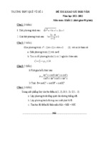 Đề thi khảo sát chất lượng đầu năm lớp 11 môn toán năm 2011 - 2012 trường thpt quế võ số 3, bắc ninh