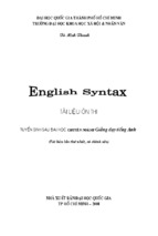 Tài liệu ôn thi cao học chuyên ngành giảng dạy tiếng anh - english syntax