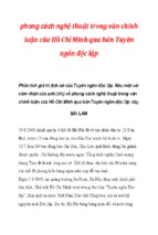 Phong cách nghệ thuật trong văn chính luận của hồ chí minh qua bản tuyên ngôn độc lập