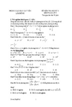 Đề kiểm tra học kì ii lớp 9 môn toán - phòng giáo dục cát tiên, lâm đồng (đề 12)