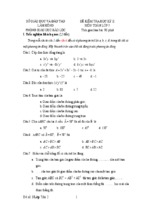 Đề kiểm tra học kì ii lớp 7 môn toán - sở giáo dục và đào tạo lâm đồng (đề 3)