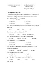 Đề kiểm tra học kì ii lớp 9 môn toán - phòng giáo dục bảo lộc, lâm đồng (đề 2)