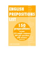 English prepositions list