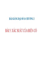 Bài giảng xác suất của biến cố đại số 11