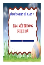 Bài giảng môi trường nhiệt đới