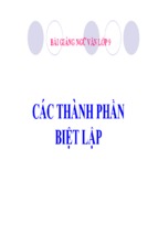 Bài giảng các thành phần biệt lập ngữ văn 9