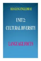 Bài giảng tiếng anh 12 unit 2: cultural diversity