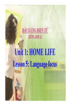 Bài giảng tiếng anh 12 unit 1: home life