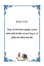 Luận văn tốt nghiệp đề tài thực tế triển khai nghiệp vụ bảo hiểm thiết bị điện tử tại