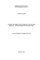 Xây dựng hệ thống câu hỏi theo mục tiêu dạy học phần văn - chương trình ngữ văn lớp 12, tập 1