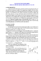 Bài toán phương án thí nghiệm trong các đề thi chọn học sinh giỏi vật lý các cấp