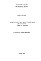 Xây dựng chương trình nhà trường phần phi kim lớp 10 hóa học 10 trung học phổ thông