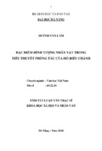 Đặc điểm hình tượng nhân vật trong tiểu thuyết phỏng tác của Hồ Biểu Chánh