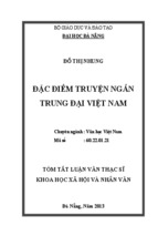 Đặc điểm truyện ngắn trung đại Việt Nam