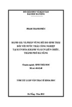 Đánh giá và phân vùng rủi ro sinh thái đối với nước thải công nghiệp tại KCN Hòa Khánh và KCN Liên Chiểu, thành phố Đà Nẵng