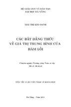 Các bất đẳng thức về giá trị trung bình của hàm lồi