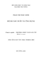 Độ đo xác suất và ứng dụng