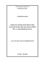 Luận văn thạc sĩ Đánh giá thành tích nhân viên tại ngân hàng TMCP Bắc Á, chi nhánh Đà Nẵng