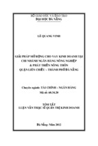 Giải pháp mở rộng cho vay kinh doanh tại chi nhánh ngân hàng nông nghiệp & phát triển nông thôn quận Liên Chiểu, thành phố Đà Nẵng