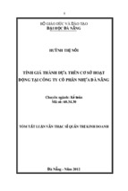 Tính giá thành dựa trên cơ sở hoạt động tại công ty cổ phần nhựa Đà Nẵng