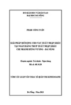 Giải pháp mở rộng cho vay xuất nhập khẩu tại Ngân hàng TMCP Xuất nhập khẩu chi nhánh Hùng Vương - Đà Nẵng