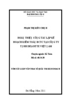 Hoàn thiện công tác lập kế hoạch kiểm toán báo cáo tài chính tại công ty TNHH Deloitte Việt Nam