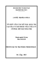 Tổ chức công tác kế toán quản trị tại Công ty Sợi thuộc Tổng công ty Cổ phần Dệt may Hòa Thọ