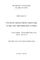 Ứng dụng maple trong giảng dạy và học tập môn hình học vi phân