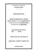 Thế giới nghệ thuật tự truyện trước 1945 qua Sống Nhờ (Mạnh Phú Tư), Những Ngày Thơ Ấu (Nguyên Hồng) và Chân Trời Cũ (Hồ Dzếnh)