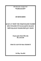 Quản lý thuế thu nhập doanh nghiệp đối với kinh tế ngoài quốc doanh trên địa bàn thành phố Quy Nhơn