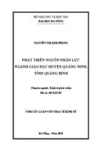 Phát triển nguồn nhân lực ngành giáo dục Huyện Quảng Ninh, Tỉnh Quảng Bình