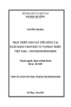 Phát triển cho vay tiêu dùng tại Ngân hàng TMCP Đầu tư và Phát triển Việt Nam - Chi nhánh Bình Định