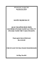 Quản trị kênh phân phối sản phẩm sữa đậu nành tại công ty sữa đậu nành Việt Nam (Vinasoy)