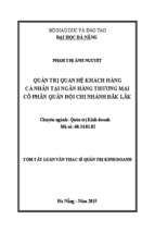 Quản trị quan hệ khách hàng cá nhân tại ngân hàng TMCP Quân đội , chi nhánh Đăk Lăk