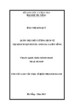 Quản trị chất lượng dịch vụ tại Khách sạn Hoàng Anh Gia Lai Đà Nẵng
