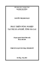 Phát triển nông nghiệp tại thị xã An Khê, tỉnh Gia Lai