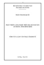 Phát triển làng nghề trên địa bàn huyện An Nhơn, tỉnh Bình Định