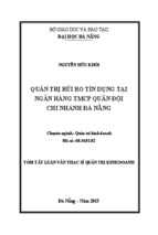 Quản trị rủi ro tín dụng tại ngân hàng TMCP Quân đội- chi nhánh Đà Nẵng