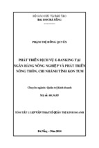 Phát triển dịch vụ E-Bank tại ngân hàng NN&PTNT, chi nhánh Tỉnh Kon Tum.