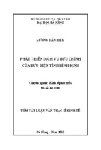 Phát triển dịch vụ bưu chính của bưu điện tỉnh Bình Định