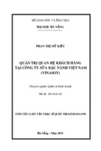 Quản trị quan hệ khách hàng tại công ty sữa đậu nành Việt Nam (Vinasoy)