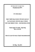 Phát triển hoạt động tín dụng bán lẻ tại Ngân hàng Thương mại Cổ phần Việt Nam Thịnh Vượng - Chi nhánh Đà Nẵng