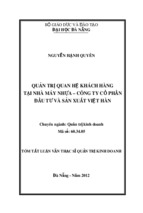 Quản trị quan hệ khách hàng tại nhà máy nhựa - công ty cổ phần đầu tư và sản xuất Việt Hàn